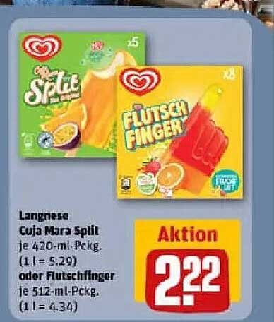 Langnese Cuja Mara Spilt oder Flutschfinger - Aktion