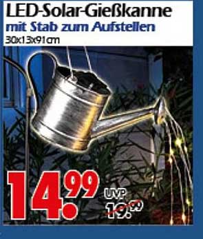 LED-Solar-Gießkanne mit Stab zum Aufstellen