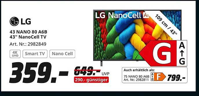 LG 43 NANO 80 A6B 43" NanoCell TV