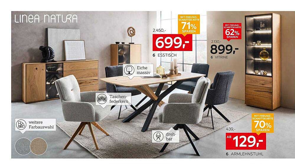 LINEA NATURA Esstisch für 699,-