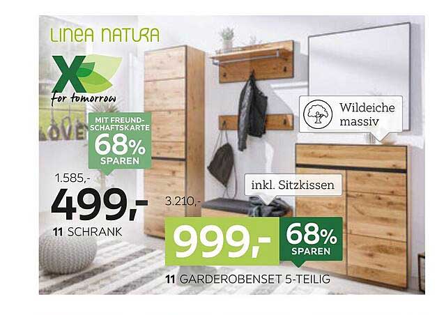 LINEA NATURA Garderoben-Set 5-teilig