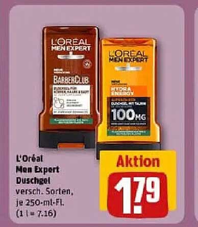 L'Oréal Men Expert Duschgel, verschiedene Sorten, je 250-ml-Fl.