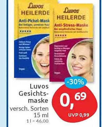 Luvos Heilerde Gesichtsmaske - Anti-Pickel-Maske & Anti-Stress-Maske, 15 ml