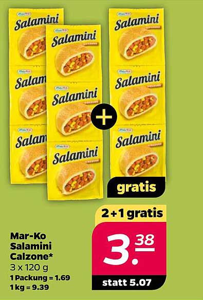 Mar-Ko Salamini Calzone 3 x 120 g - 2 + 1 gratis
