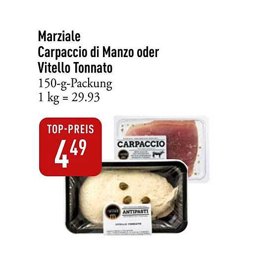 Marziale Carpaccio di Manzo oder Vitello Tonnato 150-g-Packung