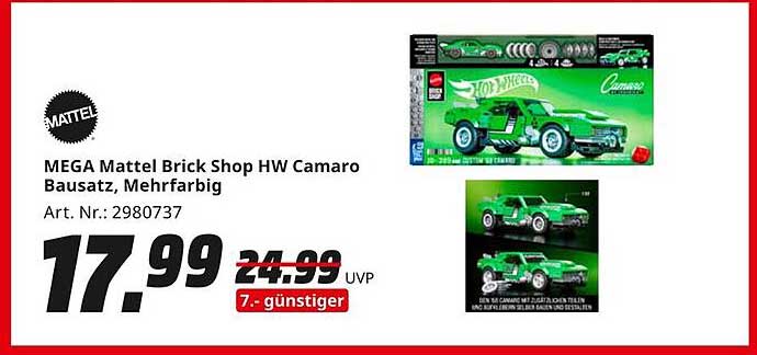 MEGA Mattel Brick Shop HW Camaro Bausatz, Mehrfarbig