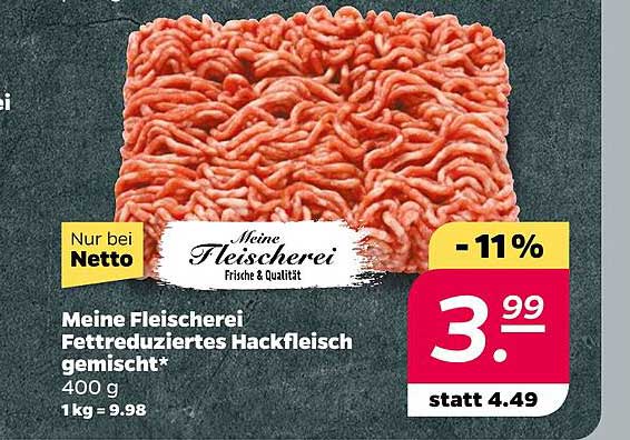 Meine Fleischerei Fettereduziertes Hackfleisch gemischt 400 g
