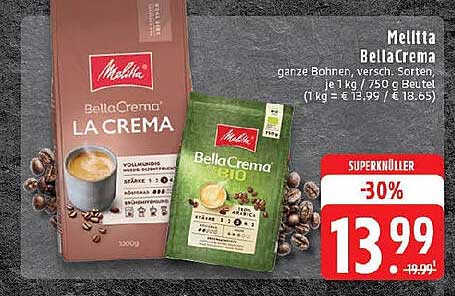Mellitta BellaCrema ganze Bohnen, versch. Sorten 1 kg