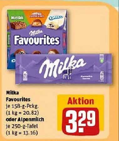 Milka Favourites oder Alpenmilch