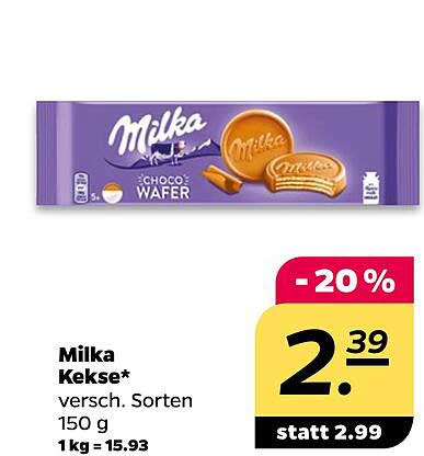 Milka Kekse Choco Wafer 150 g - jetzt für nur 2,39 €