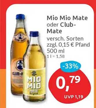 Mio Mio Mate oder Club-Mate 500 ml