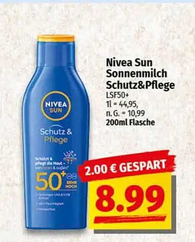 Nivea Sun Sonnenmilch Schutz&Pflege LSF50+ 200ml