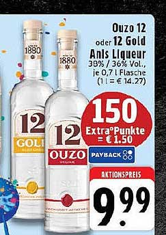 Ouzo 12 oder 12 Gold Anis Liqueur, 0,7 l Flasche