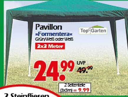Pavillon »Formentera« 3x3 Meter in Grün/Weiß oder Weiß