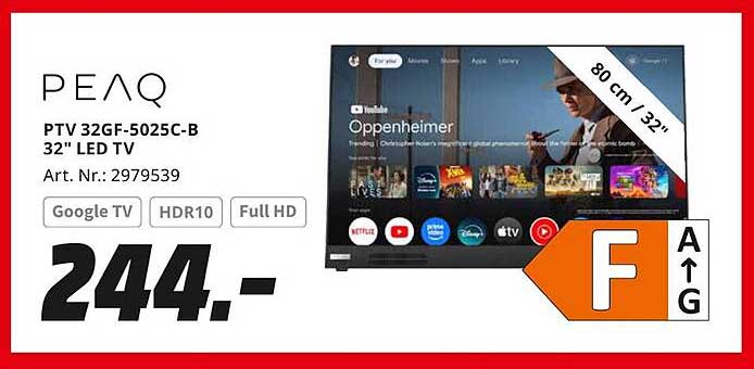 PEAQ PTV 32GF-5025C-B 32" LED TV