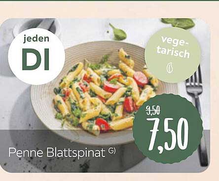 Penne Blattspinat