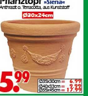 Pflanztopf »Siena« 30x24cm aus Terracotta