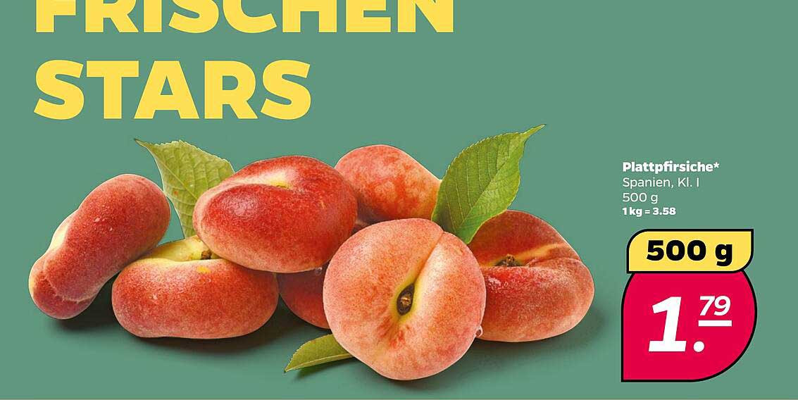 Plattpfirsiche aus Spanien, Klasse I, 500 g