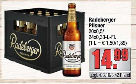 Radeberger Pilsner 20x0,5L / 24x0,33L-Flasche