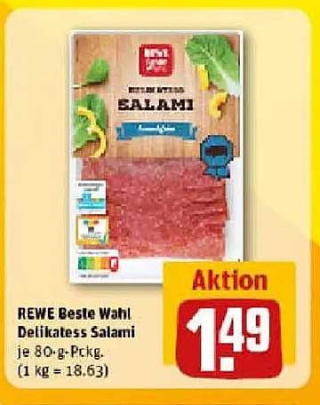 REWE Beste Wahl Delikatess Salami je 80-g-Pckg.