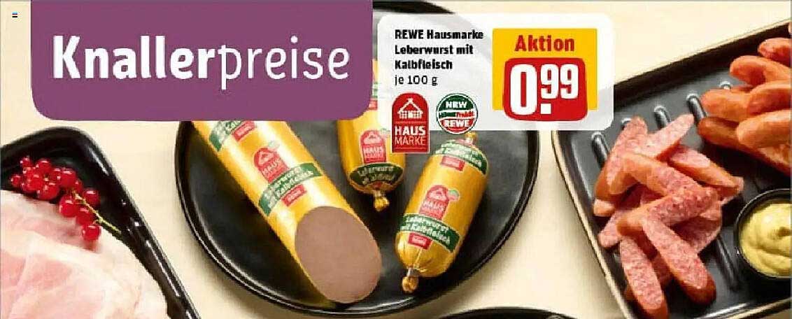 REWE Hausmarke Leberwurst mit Kalbfleisch je 100 g