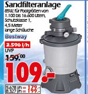 Sandfilteranlage von Bestway - 85W für Pools bis 16.600 Liter