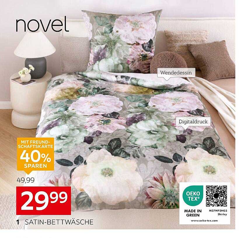 Satin-Bettwäsche von Novel - Jetzt 40% günstiger!