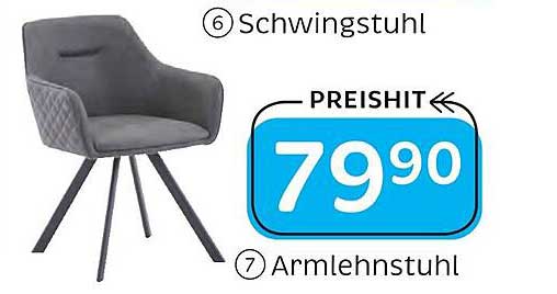 Schwingstuhl grau mit Armlehnen