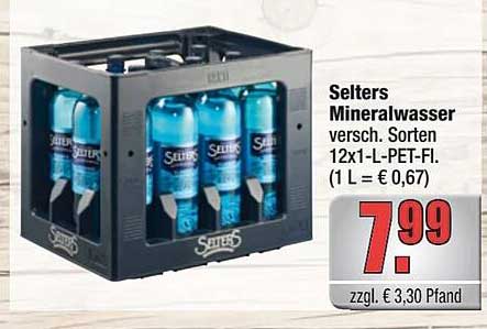 Selters Mineralwasser 12x1L-PET-FI - Verschiedene Sorten