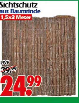 Sichtschutz aus Baumrinde 1,5x3 Meter