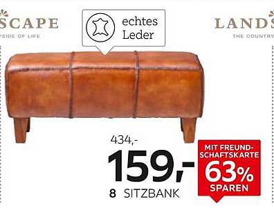 Sitzbank aus echtem Leder - 63% sparen!