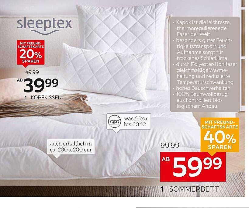 sleeptex Kopfkissen - 20% sparen