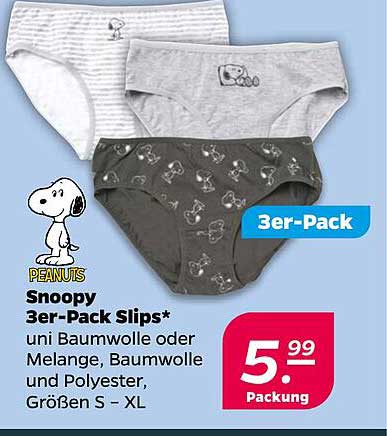 Snoopy 3er-Pack Slips für Kinder