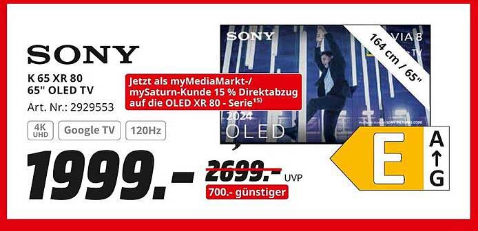 SONY K 65 XR 80 65" OLED TV