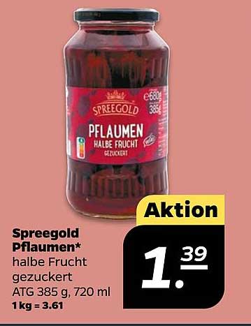 Spreegold Pflaumen - halbe Frucht gezuckert