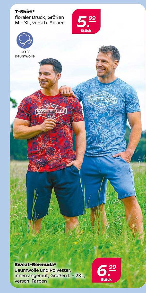 T-Shirt* mit floralem Druck, Größen M – XL, verschiedene Farben