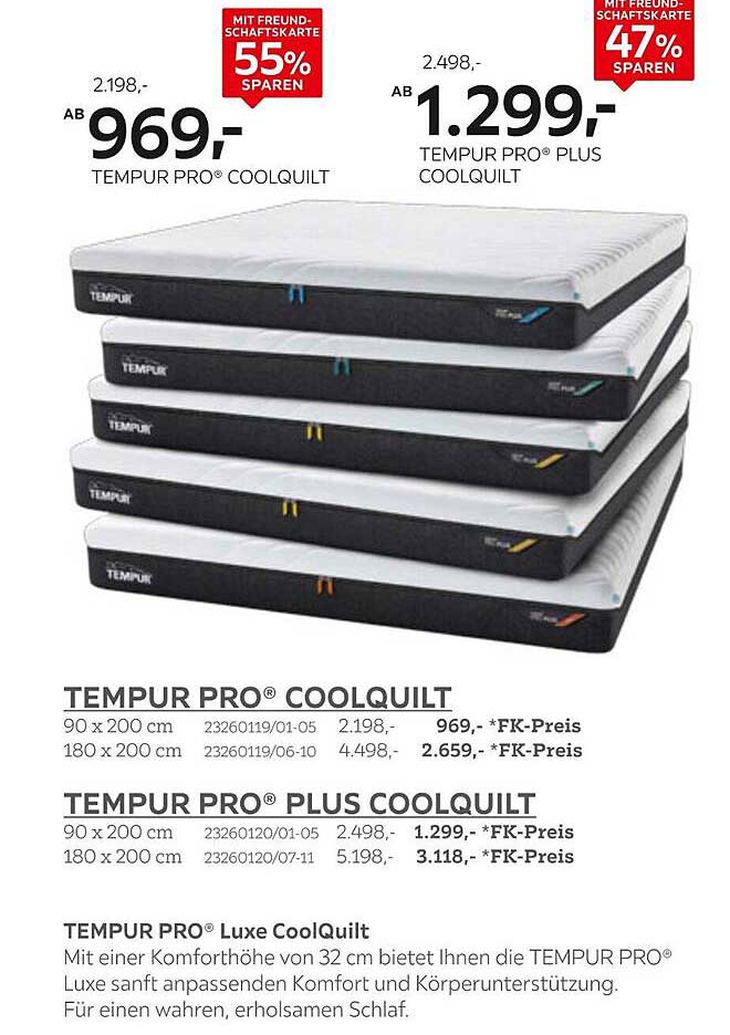 TEMPUR PRO® COOLQUILT Matratze