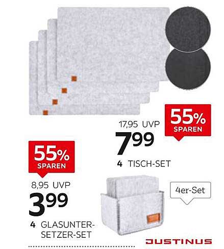 Tisch-Set und Glasuntersetzer-Set im XXXLutz-Prospekt