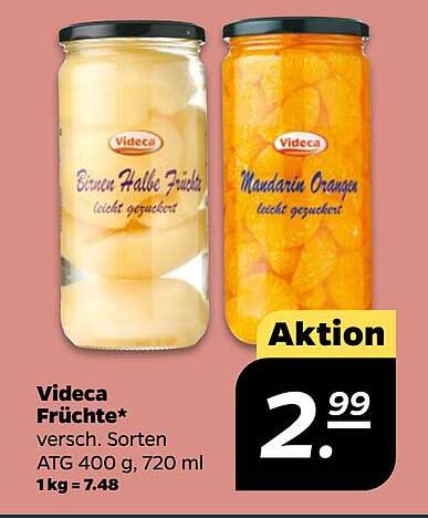 Videca Früchte – verschiedene Sorten in Glas