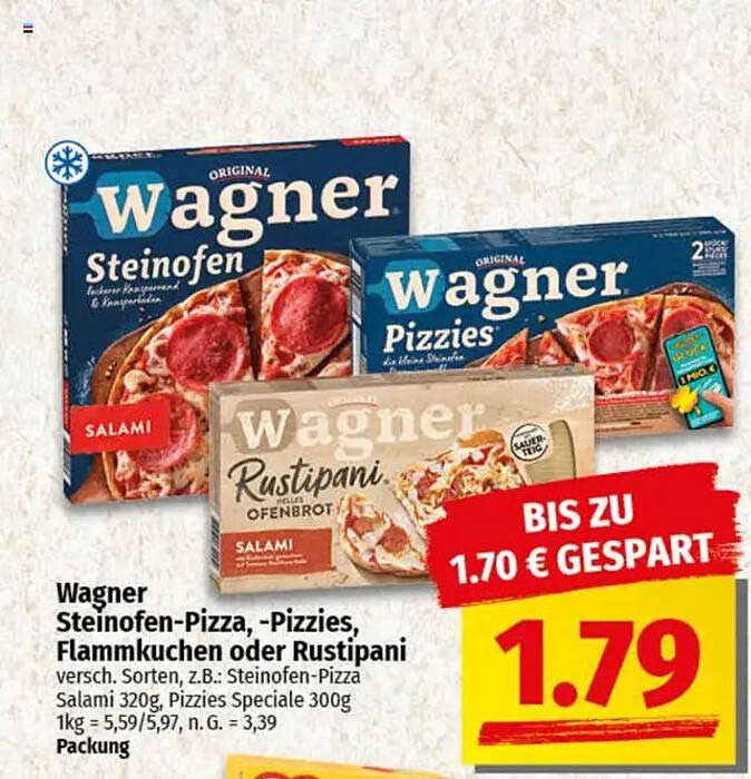 Wagner Steinofen-Pizza, -Pizzies, Flammkuchen oder Rustipani