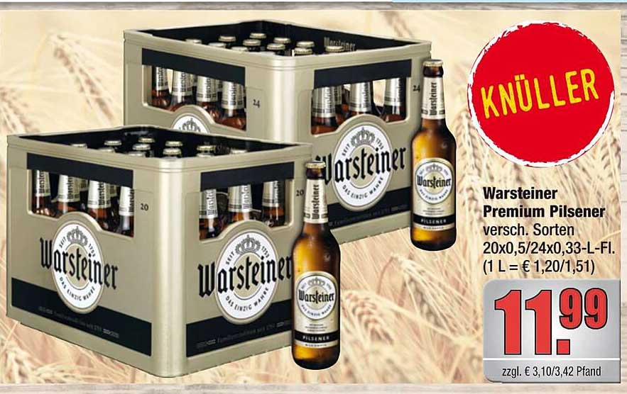 Warsteiner Premium Pilsener verschiedenen Sorten