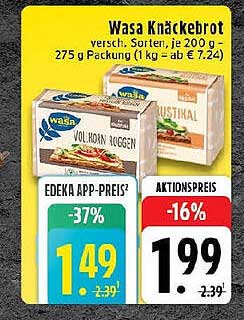 Wasa Knäckebrot - verschiedene Sorten, 200 g - 275 g Packung