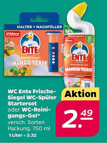 WC Ente Frische-Siegel WC-Spüler Starterset oder WC-Reinigungs-Gel, 750 ml