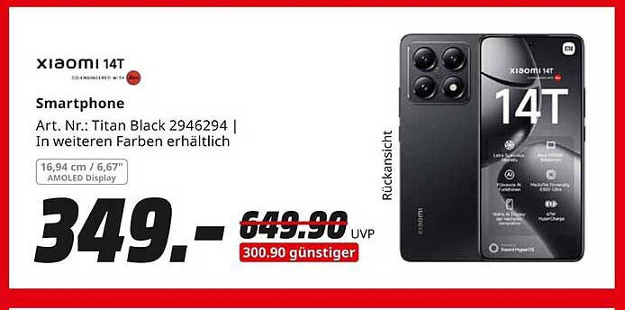Xiaomi 14T Smartphone – Titan Black