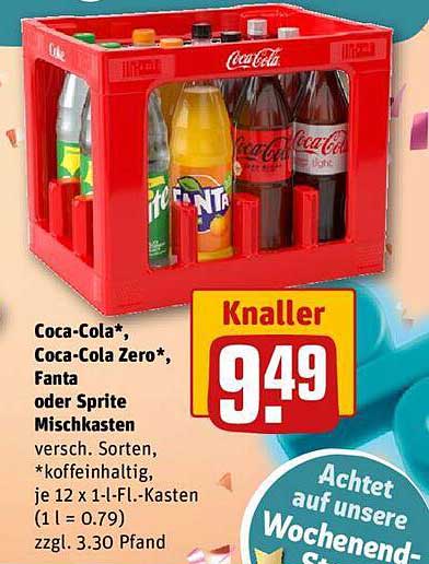 Coca-Cola*, Coca-Cola Zero*, Fanta oder Sprite Mischkasten