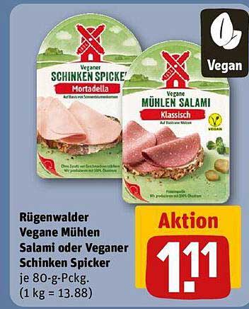 Rügenwalder Vegane Mühlen Salami oder Veganer Schinken Spicker