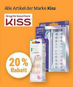 20% Rabatt auf alle Artikel der Marke Kiss