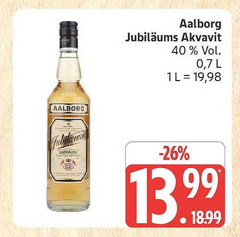 Aalborg Jubiläums Akvavit 0,7 L - 40 % Vol.