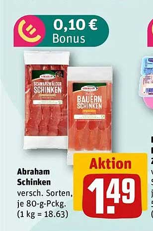 Abraham Schinken - Verschiedene Sorten (80g-Packung)