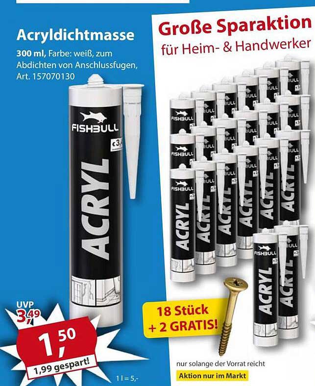 Acryl-Dichtmasse 300 ml - Großer Sparaktion